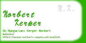 norbert kerper business card